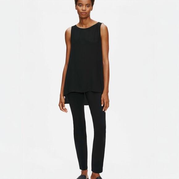 Eileen Fisher System Stretch Ponte Slim Pant Black size Small Mid Rise Office - Picture 1 of 10